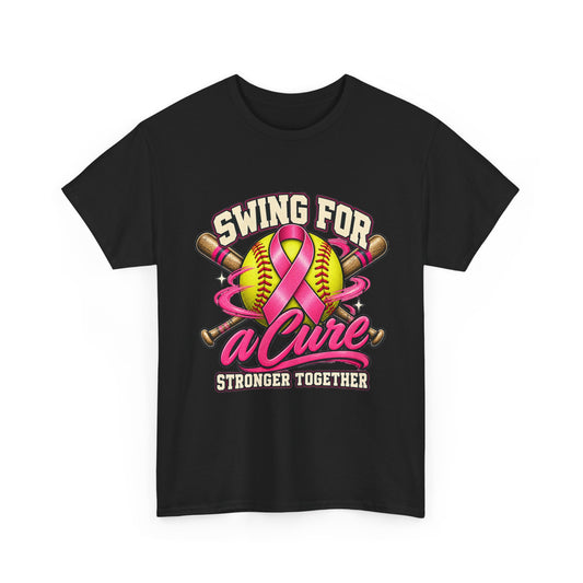 Swing for a Cure Breast Cancer Awareness Baseball T-Shirt