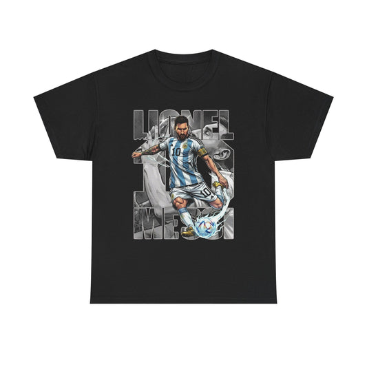 Soccer Star Graphic Tee Front — Argentina Striped Jersey Player Design – product image 2