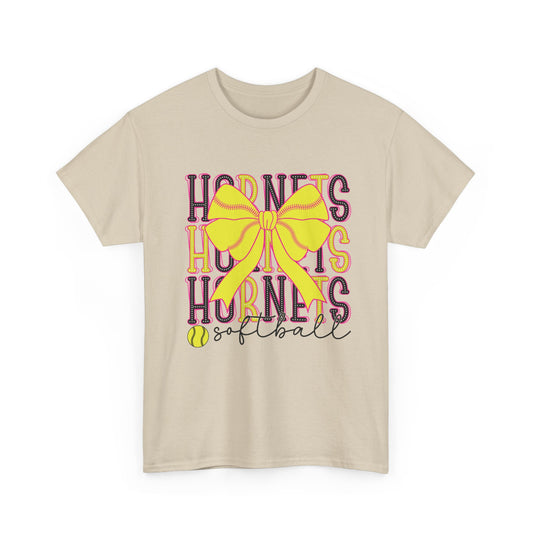 Hornets Softball T-Shirt — Yellow Bow Game Day Tee