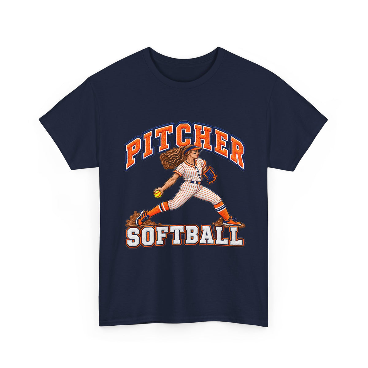 Pitcher Softball T-Shirt — Vintage Female Pitcher Graphic Tee