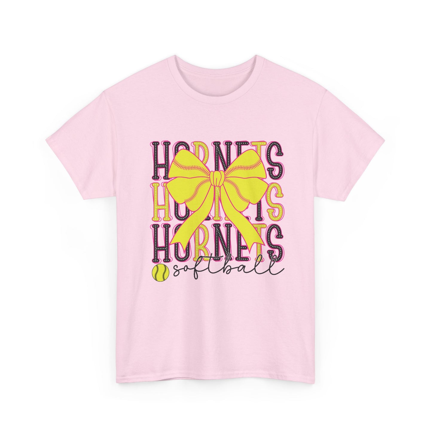 Hornets Softball Tee — Yellow Bow Team Shirt