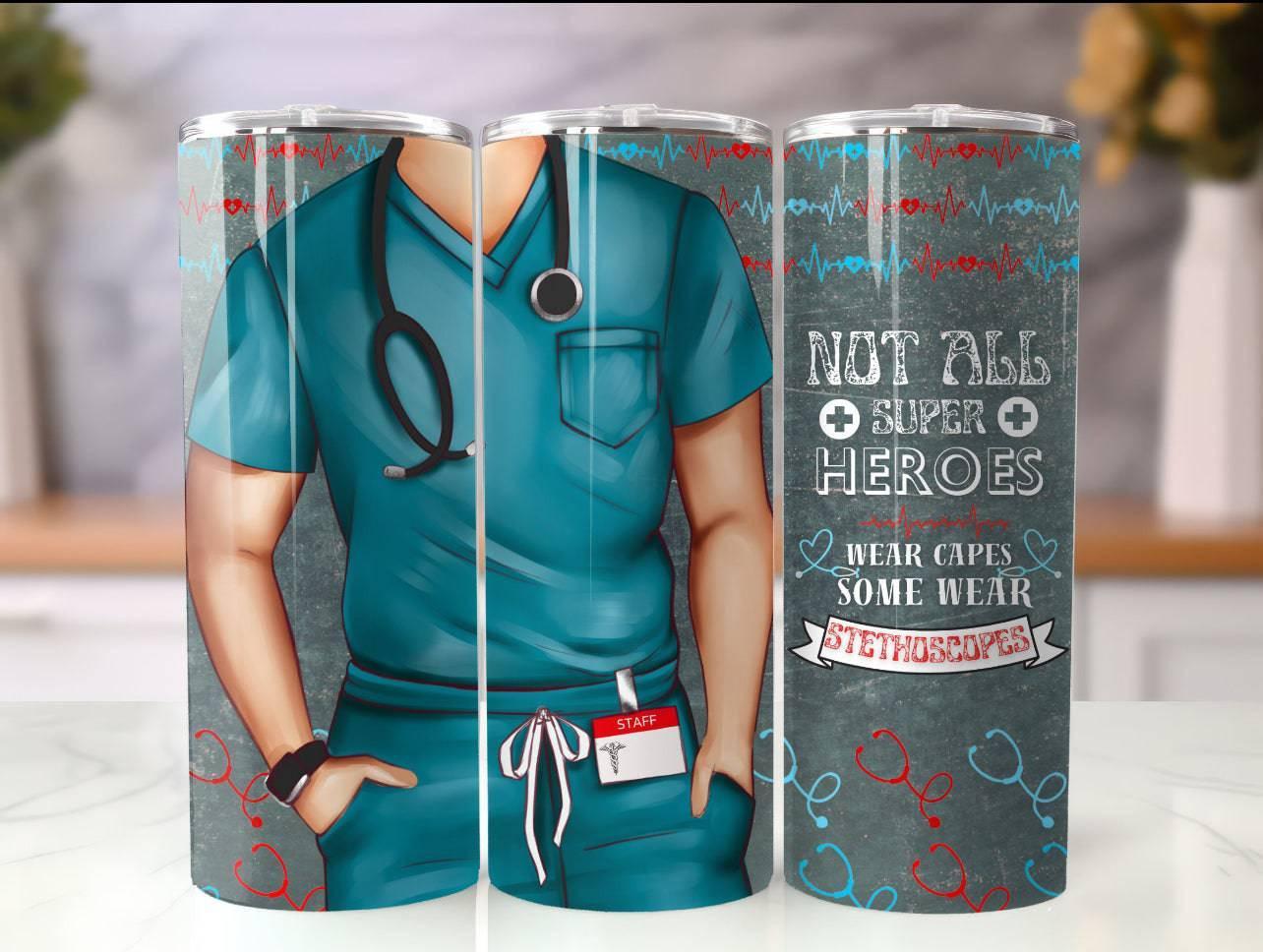 20oz Stainless Steel Tumbler Healthcare Heroes Gift - KW CUSTOM CREATIONS