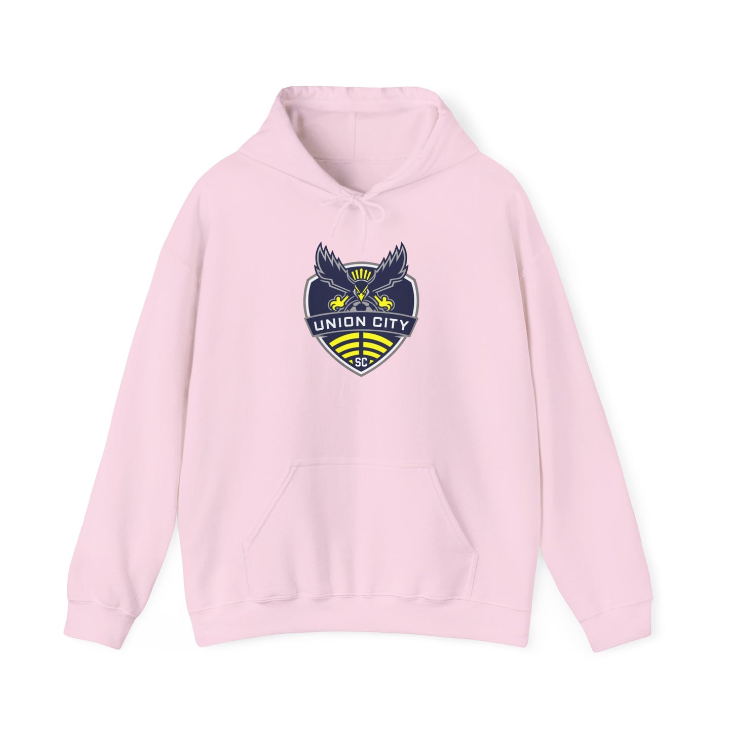Union City Soccer Crest Hoodie — Vintage Eagle Shield Logo Pullover