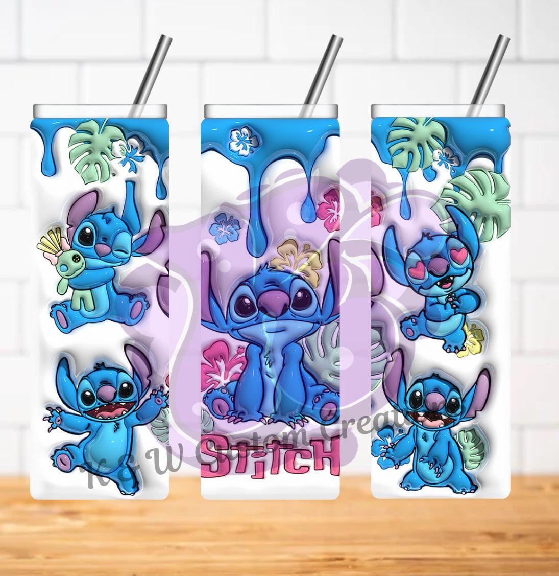 3D Blue Alien Sublimation Transfer Only - K&W CUSTOM CREATIONS
