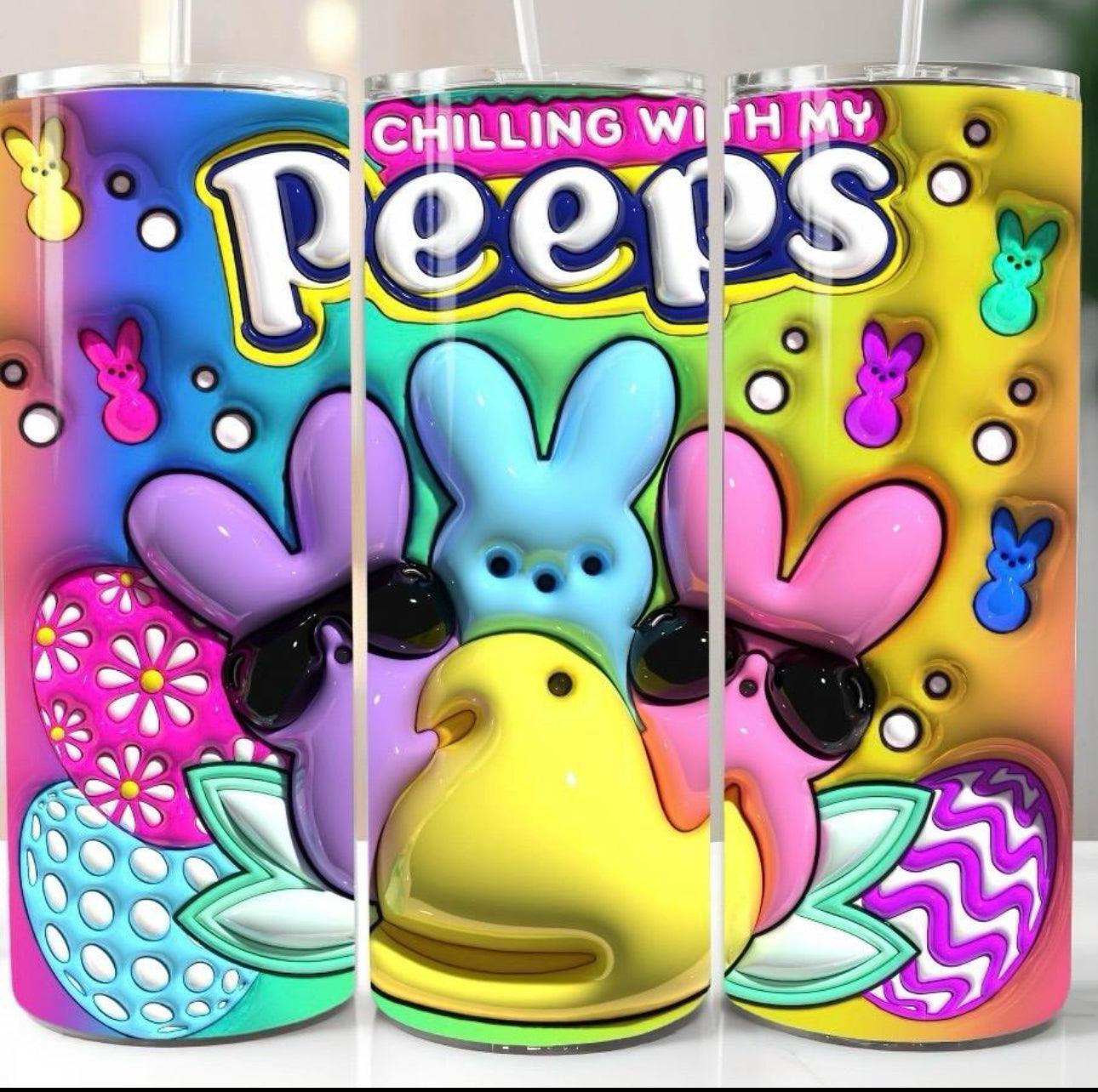 3D Chilling with Peeps Sublimation Transfer Only - K&W CUSTOM CREATIONS