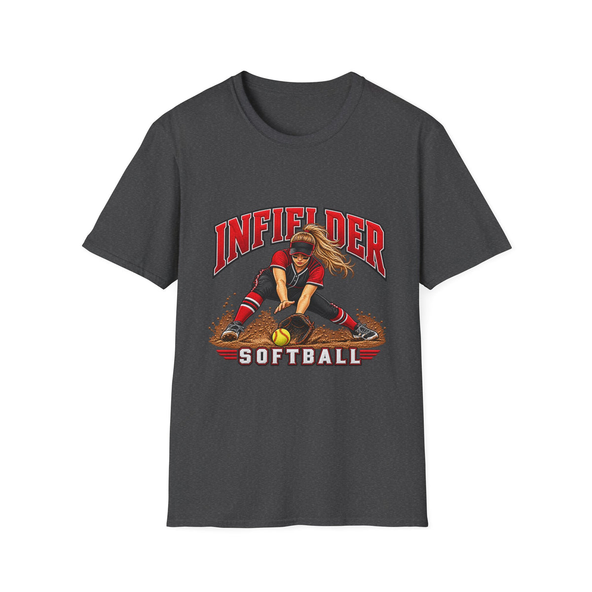 Infielder Softball T-Shirt — Girls Softball Player Graphic Tee