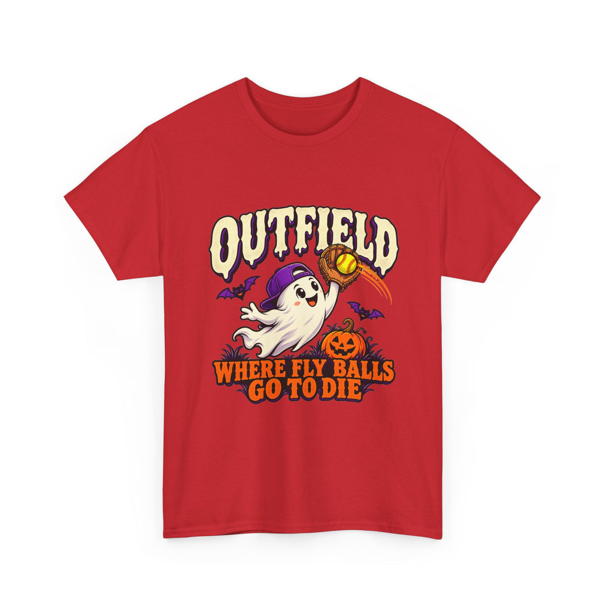 Outfield Where Fly Balls Go to Die Baseball Halloween T-Shirt