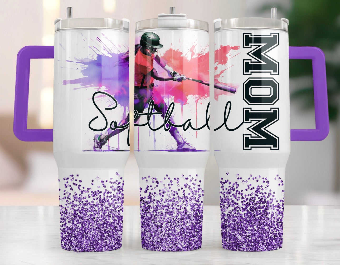 Personalized 40oz Softball MOM Tumbler