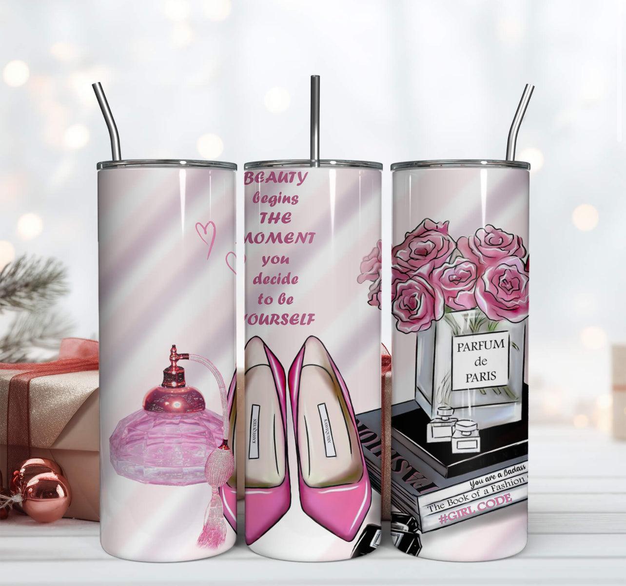 Beauty Begin Pink Heel Shoes With Subtle Perfume Scent For Empowering Style And Be Yourself - KW CUSTOM CREATIONS