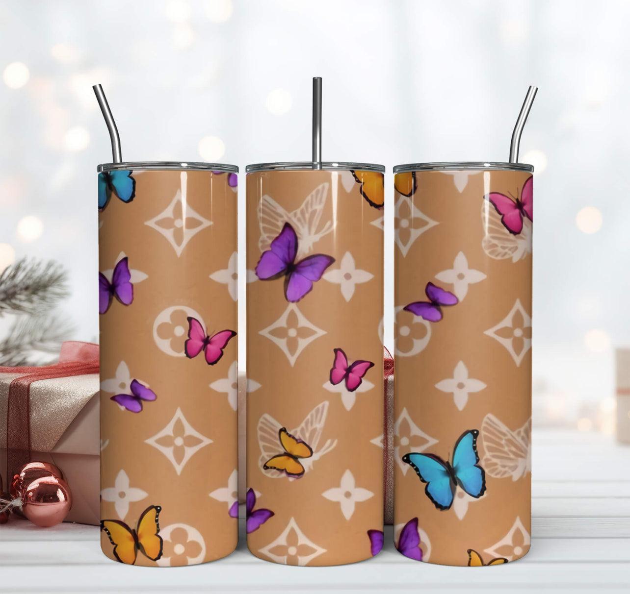 Butterflies Lv 20oz Tumbler - K&W CUSTOM CREATIONS