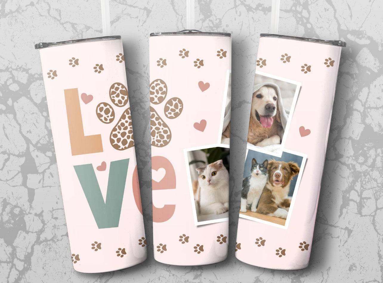 Custom Pet Photo 20oz Tumbler Gift Insulated Travel Mug For Pet Lovers And Pet Owners - KW CUSTOM CREATIONS