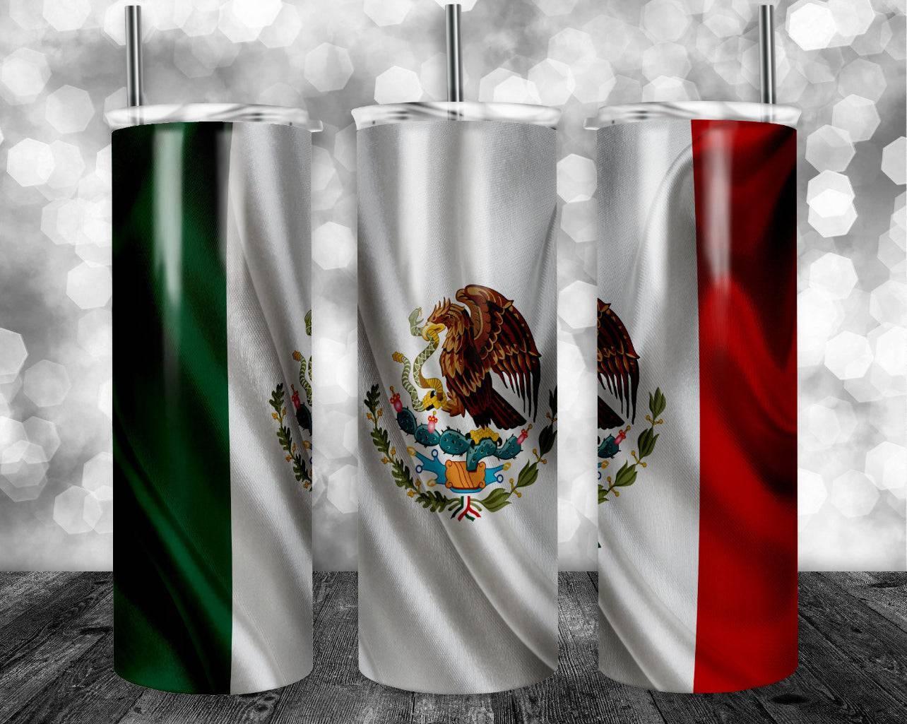 Mexico Flag 20oz Insulated Tumbler Keeps Drinks Hot And Cold All Day Durable Travel Mug - KW CUSTOM CREATIONS