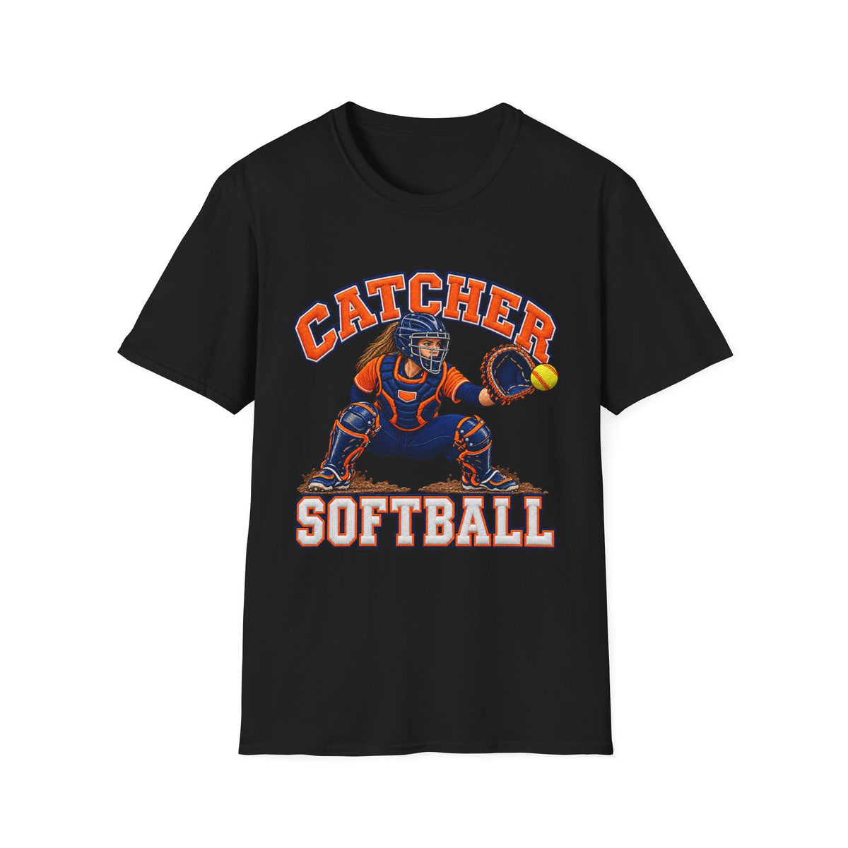 Catcher Softball T-Shirt – Vintage Catcher Graphic Tee for Players & Fans