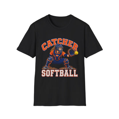 Catcher Softball T-Shirt – Vintage Catcher Graphic Tee for Players & Fans