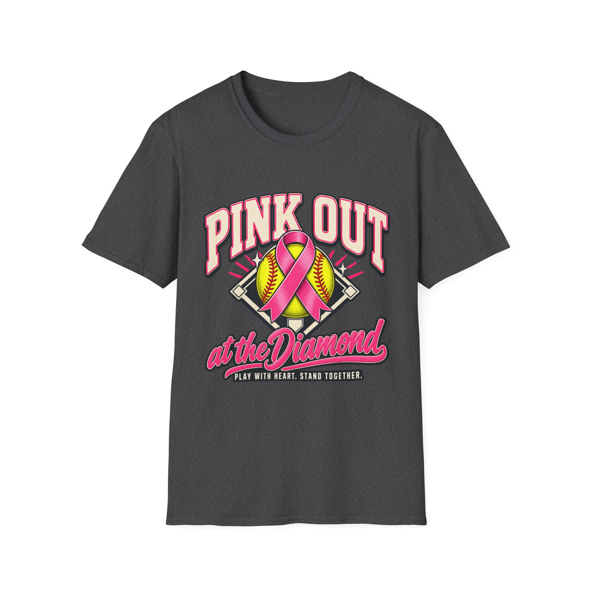 Pink Out Softball T-Shirt — "Pink Out at the Diamond" Breast Cancer Awareness