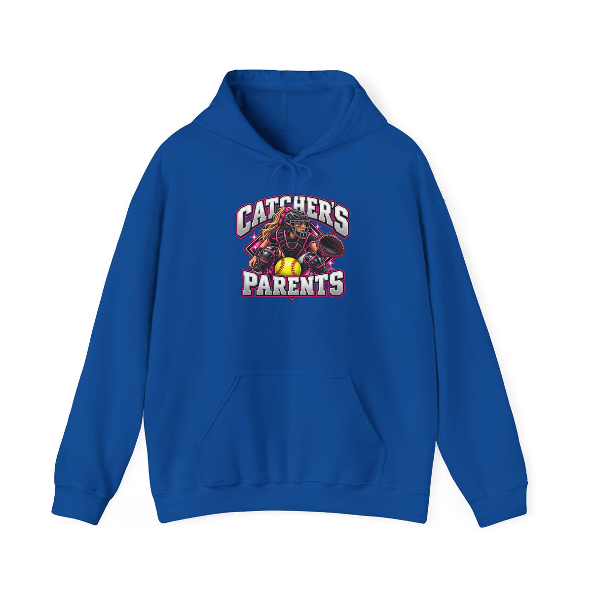 Catcher's Parents Hoodie — Personalized Back Name & Number Baseball Supporter Sweatshirt