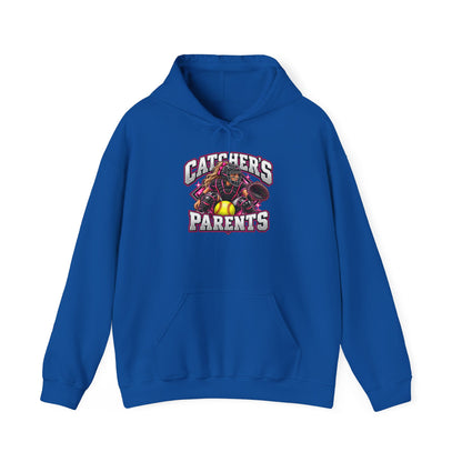 Catcher's Parents Hoodie — Personalized Back Name & Number Baseball Supporter Sweatshirt