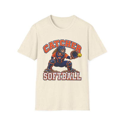 Catcher Softball T-Shirt – Vintage Catcher Graphic Tee for Players & Fans