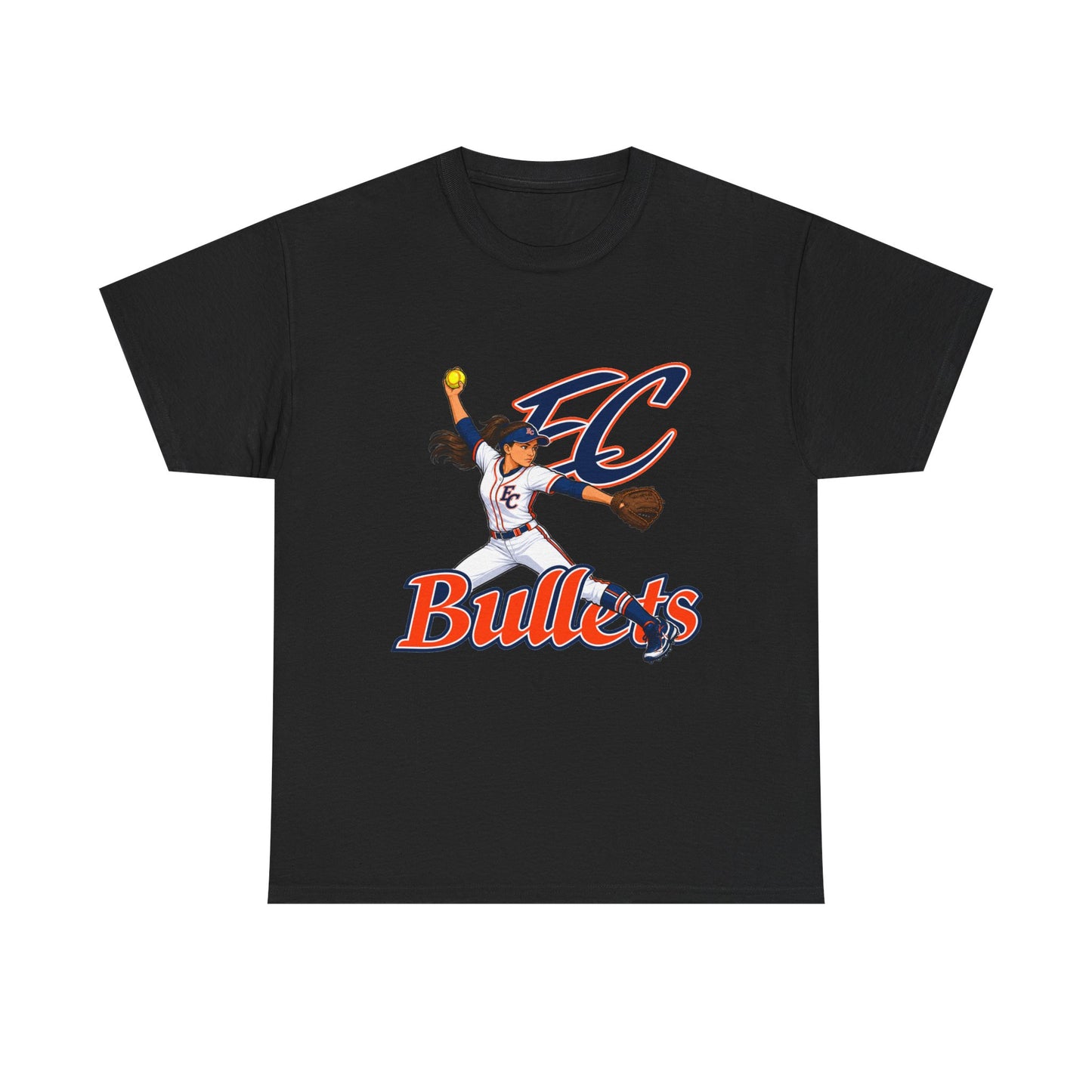 Softball Team Tee — 'EC Bullets' Pitcher Graphic Shirt