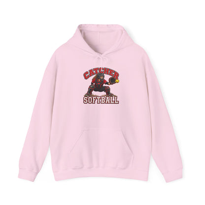 Cathedral Softball Hoodie - Catcher Graphic Pullover for Players & Fans