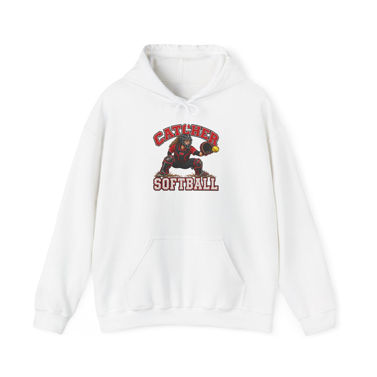 Cathedral Softball Hoodie - Catcher Graphic Pullover for Players & Fans