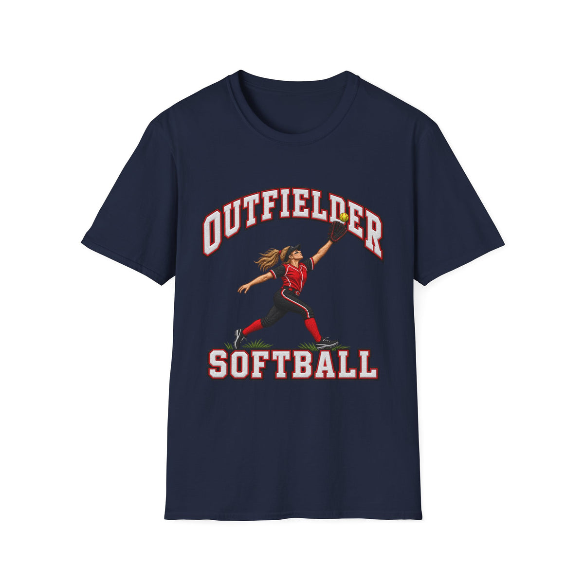 Outfielder Softball T-Shirt – Female Player Graphic Tee