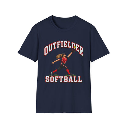 Outfielder Softball T-Shirt – Female Player Graphic Tee