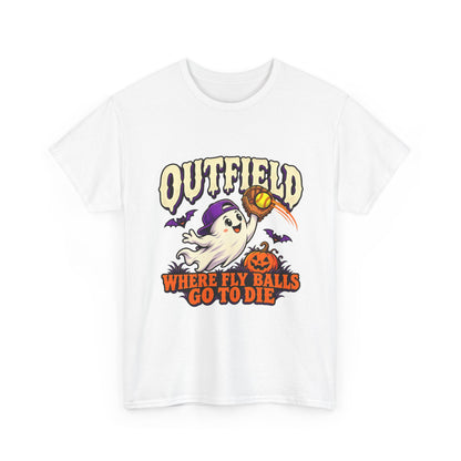 Outfield Where Fly Balls Go to Die Baseball Halloween T-Shirt