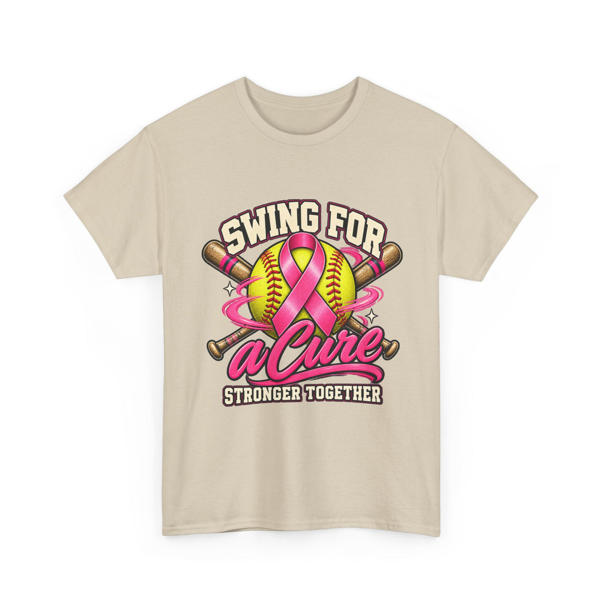 Swing for a Cure Breast Cancer Awareness Baseball T-Shirt
