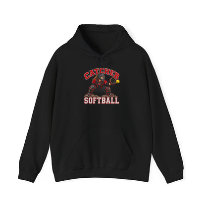 Cathedral Softball Hoodie - Catcher Graphic Pullover for Players & Fans