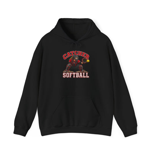 Cathedral Softball Hoodie - Catcher Graphic Pullover for Players & Fans
