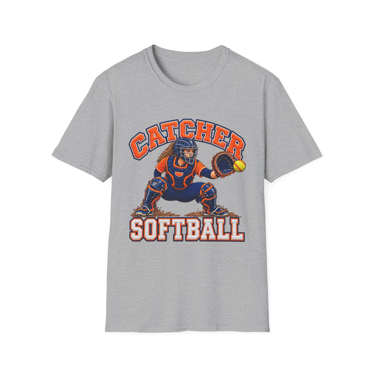Catcher Softball T-Shirt – Vintage Catcher Graphic Tee for Players & Fans