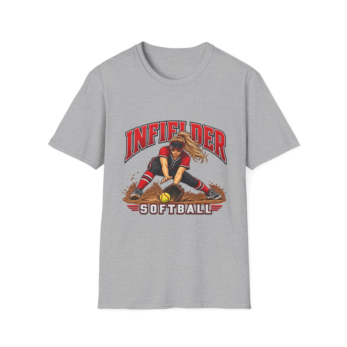Infielder Softball T-Shirt — Girls Softball Player Graphic Tee