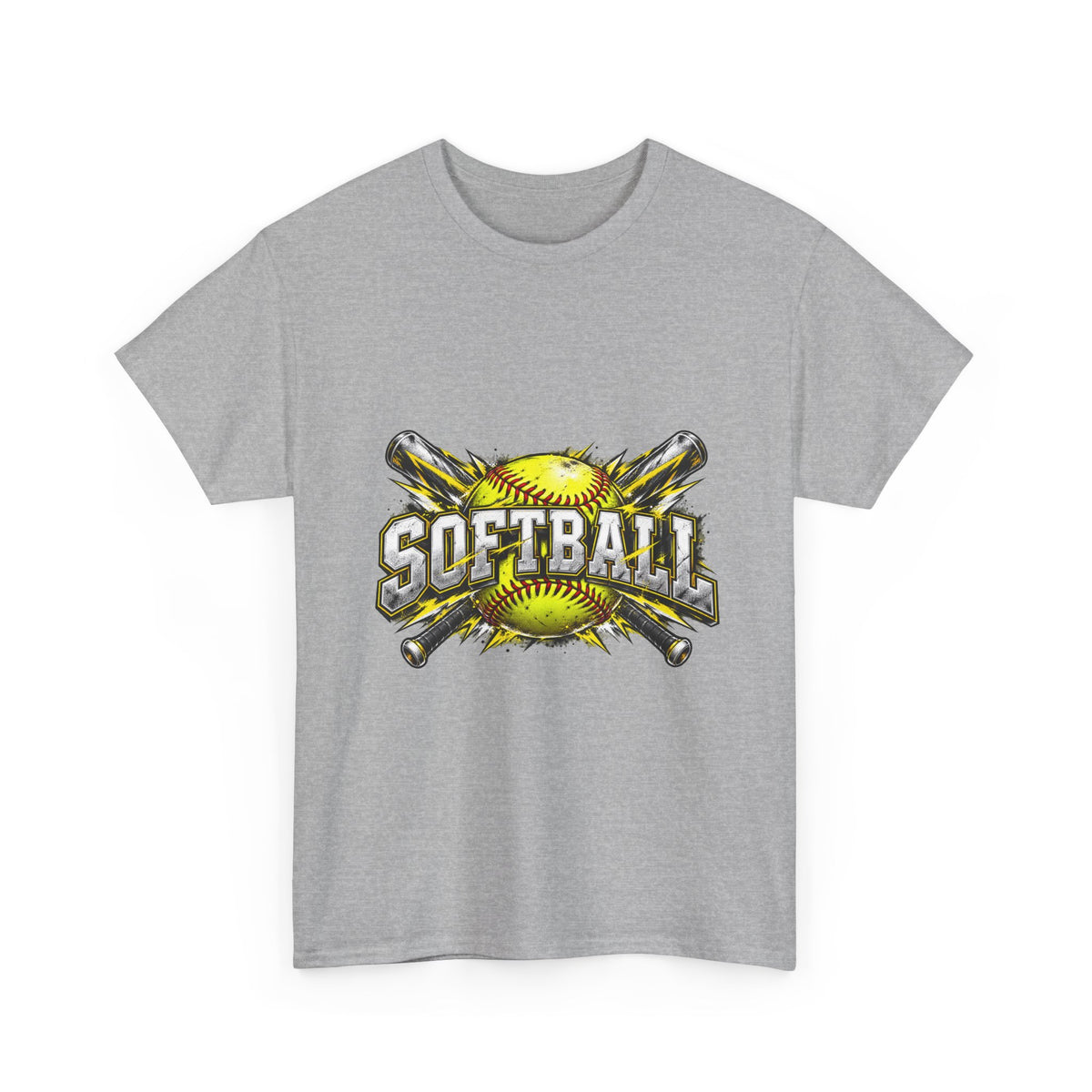 Softball Crossed Bats and Ball Graphic T-Shirt