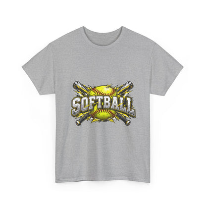 Softball Crossed Bats and Ball Graphic T-Shirt