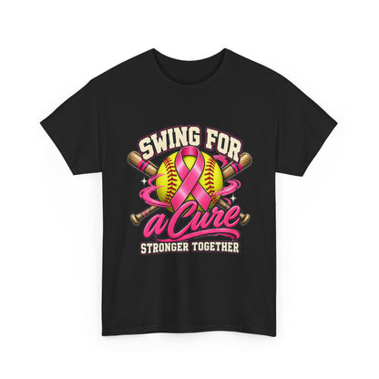 Swing for a Cure Breast Cancer Awareness Baseball T-Shirt
