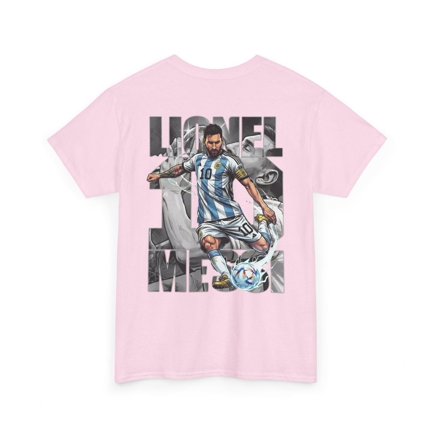 Soccer Star Graphic Tee Back — Argentina Striped Jersey Player Design
