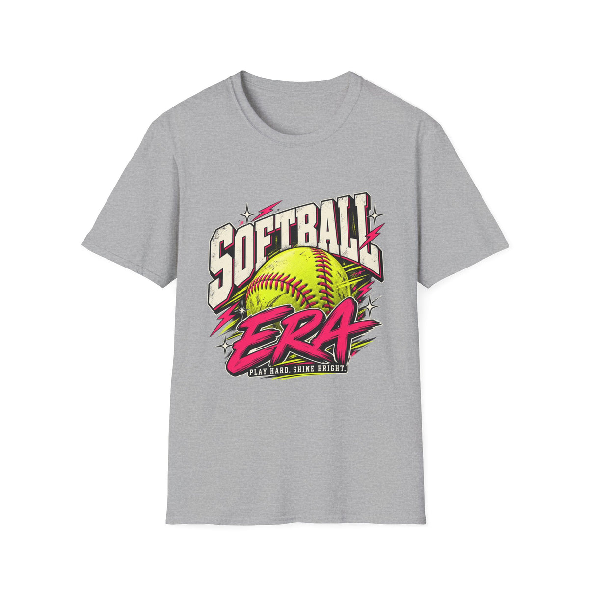 Softball Era Graphic Tee — Vintage Neon Softball Design