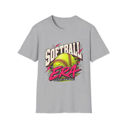 Softball Era Graphic Tee — Vintage Neon Softball Design