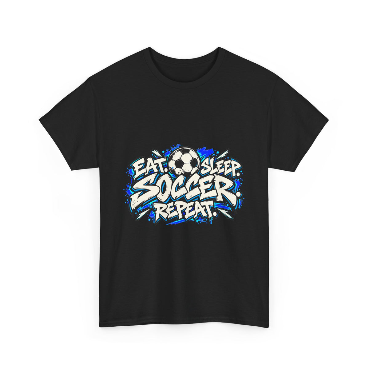 Eat Sleep Soccer Repeat T-Shirt — Kids & Adult Soccer Fan Tee