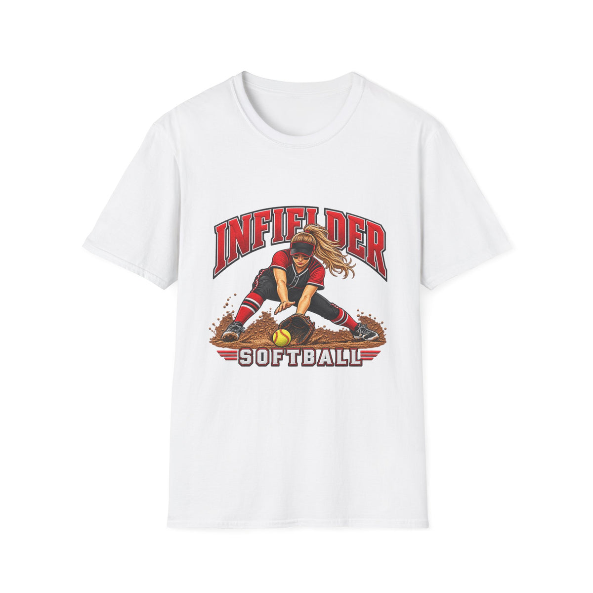 Infielder Softball T-Shirt — Girls Softball Player Graphic Tee