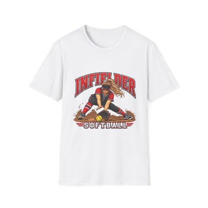 Infielder Softball T-Shirt — Girls Softball Player Graphic Tee