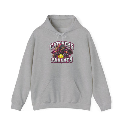Catcher's Parents Hoodie — Personalized Back Name & Number Baseball Supporter Sweatshirt