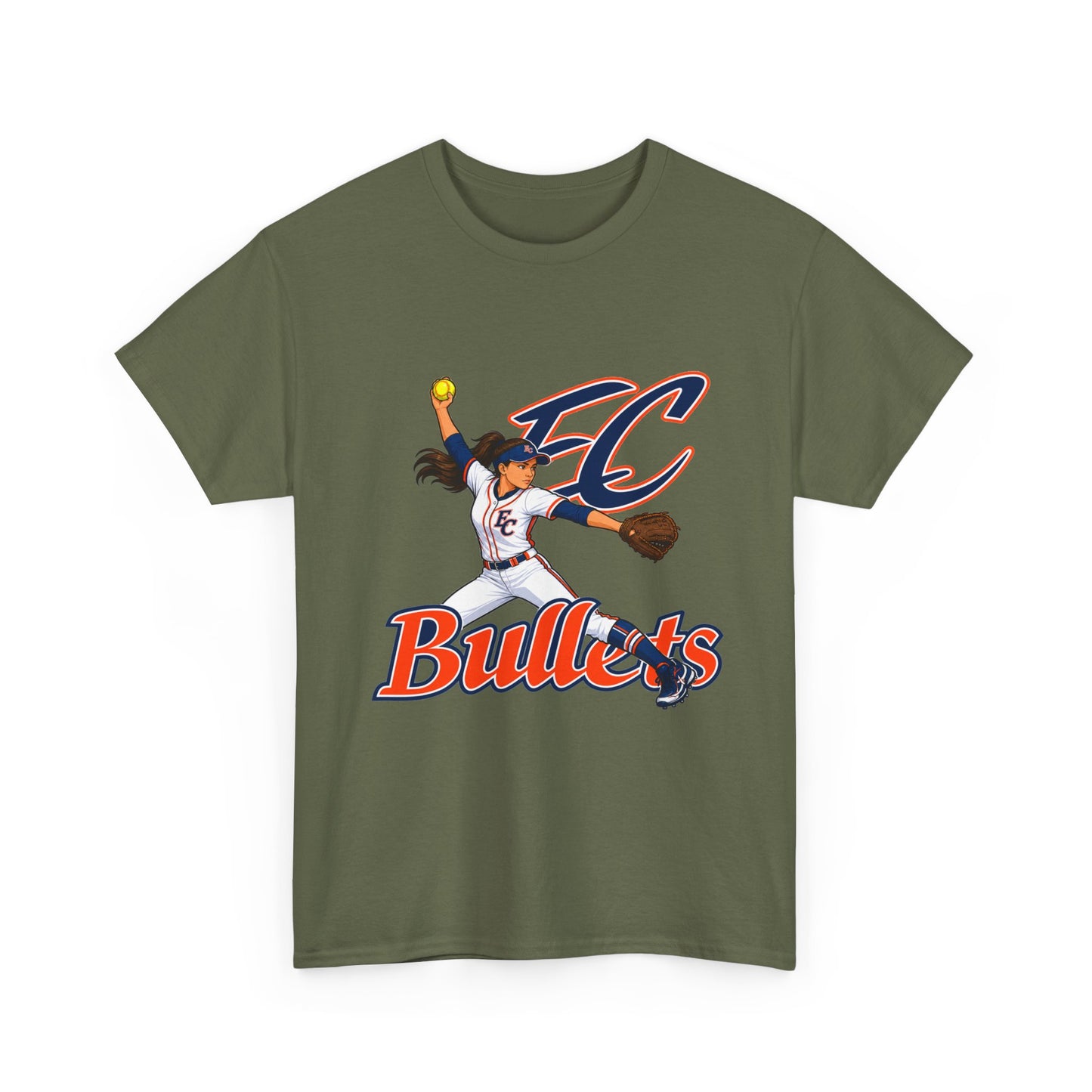 Softball Team Tee — 'EC Bullets' Pitcher Graphic Shirt