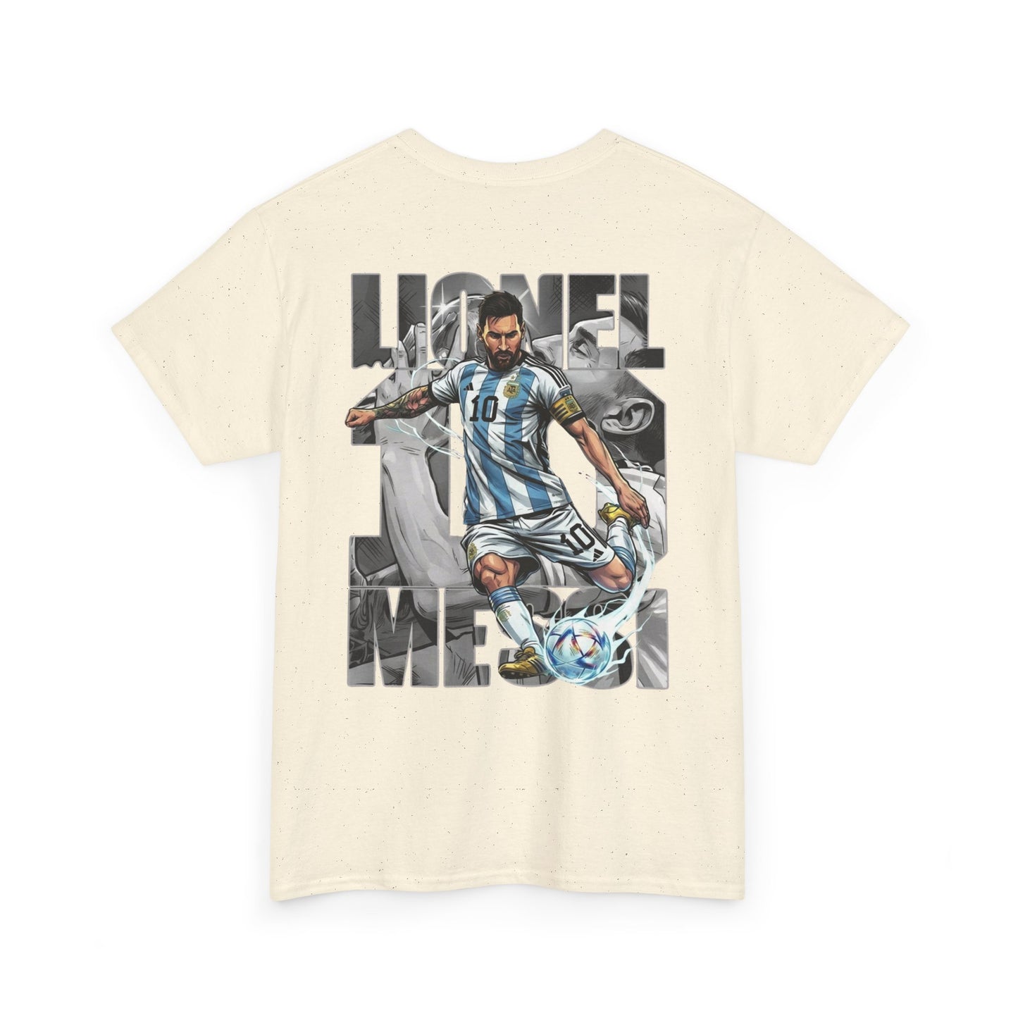Soccer Star Graphic Tee Back — Argentina Striped Jersey Player Design
