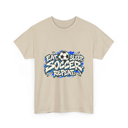 Eat Sleep Soccer Repeat T-Shirt — Kids & Adult Soccer Fan Tee