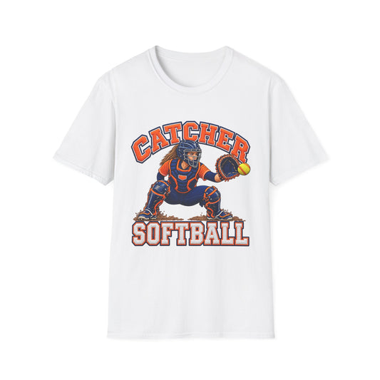 Catcher Softball T-Shirt – Vintage Catcher Graphic Tee for Players & Fans