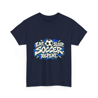 Eat Sleep Soccer Repeat T-Shirt — Kids & Adult Soccer Fan Tee