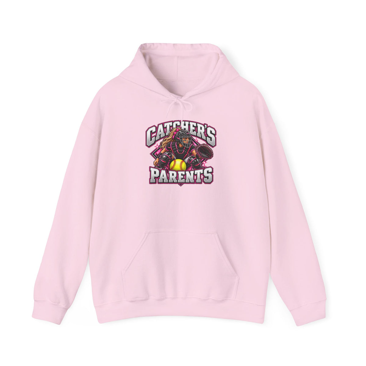 Catcher's Parents Hoodie — Personalized Back Name & Number Baseball Supporter Sweatshirt