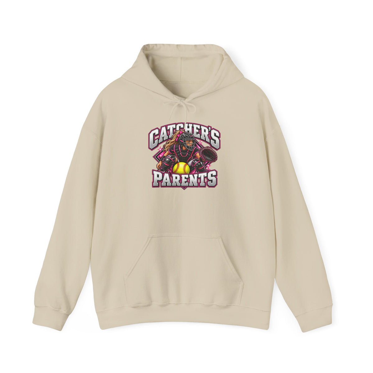 Catcher's Parents Hoodie — Personalized Back Name & Number Baseball Supporter Sweatshirt